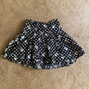 Hot topic skull polka dot skirt